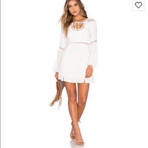 NWOT. For Love & Lemons long sleeve white dress.